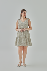 Briely Tie-Strap Tiered Mini Dress